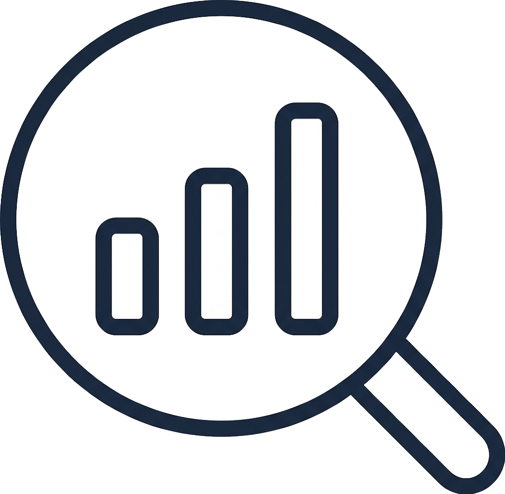 A magnifying glass revealing progress